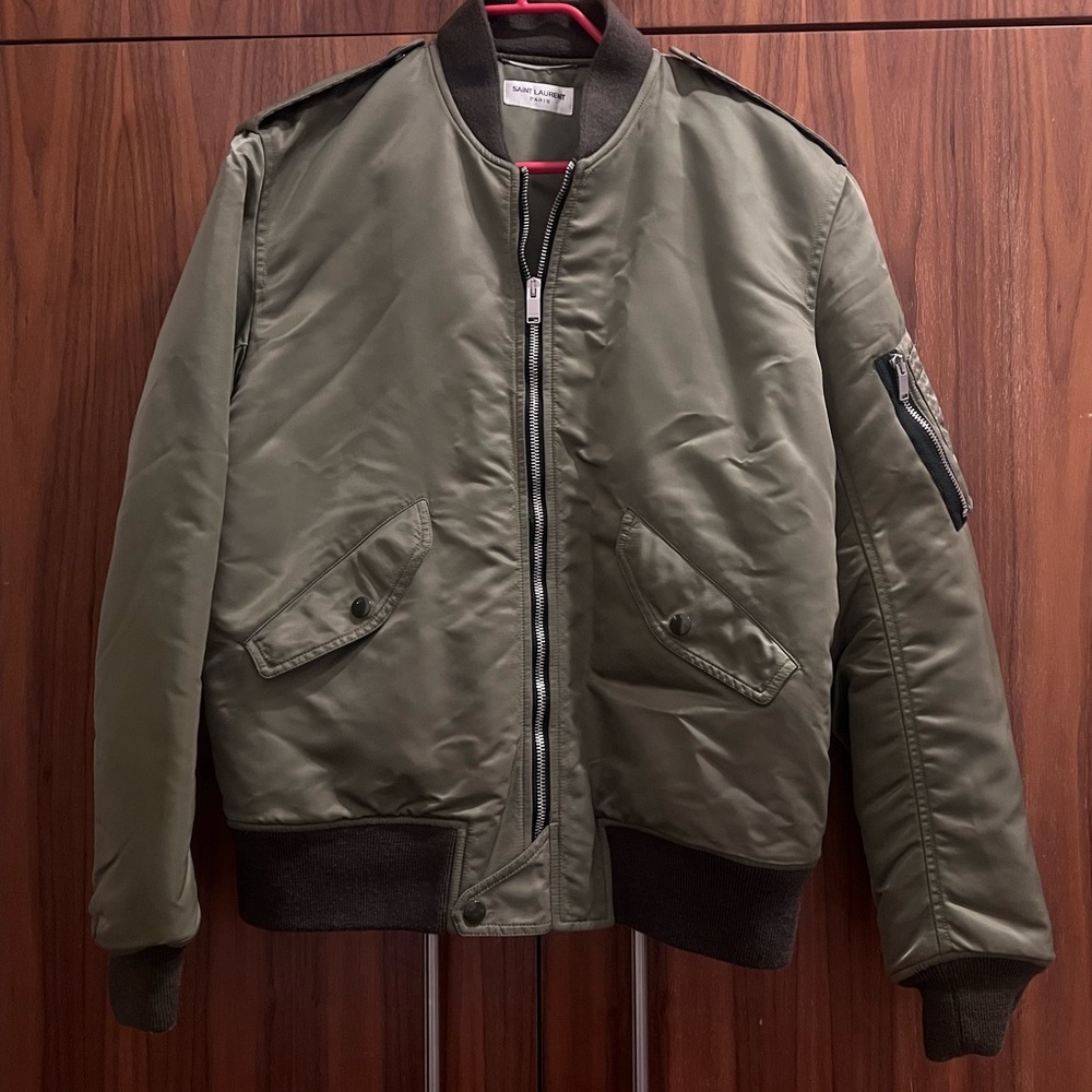 Saint Laurent Men’s Green Bomber